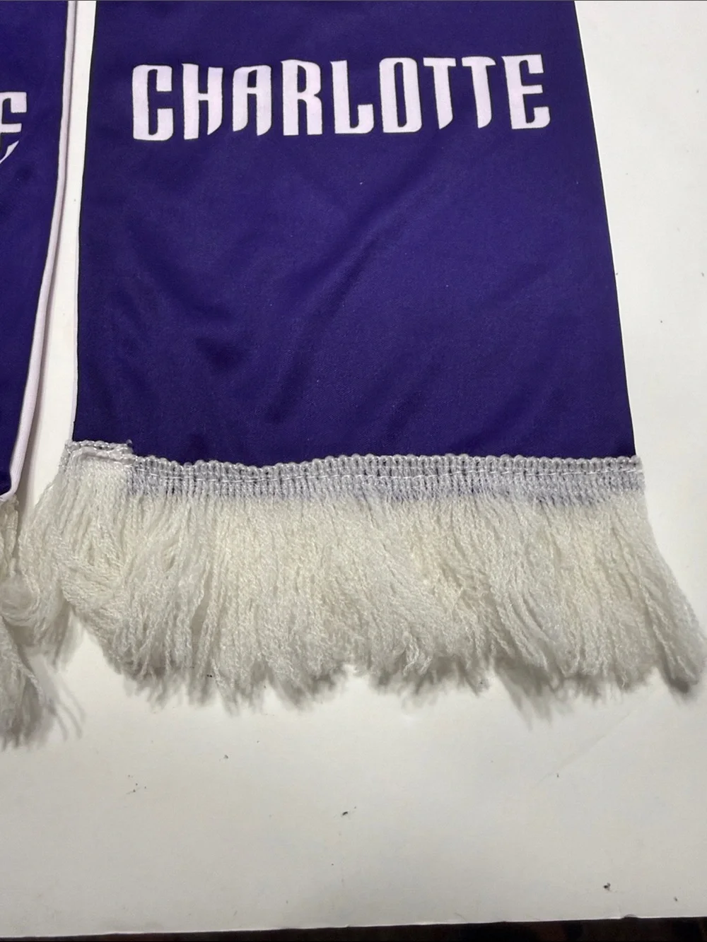 City Buzz Light Lavender Fringe Scarf with Soft White Tassels